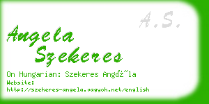 angela szekeres business card